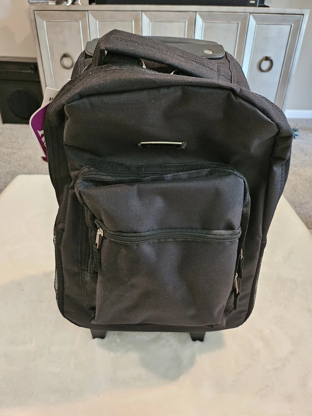 Rockland – 17” Black Rolling Backpack/Duffle Bag